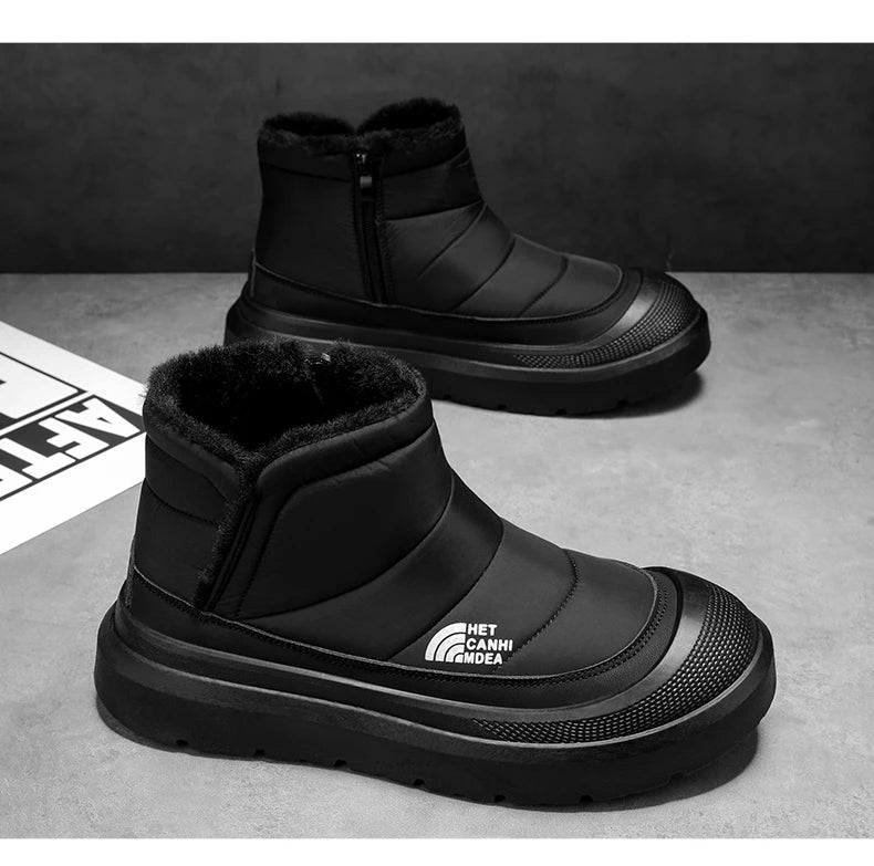 Winter Shoes Men 2026  Fur Warm Comfortable Snow Boots Outdoor Waterproof Down Boots High Top Ankle Boots Platform Shoes Size 44
