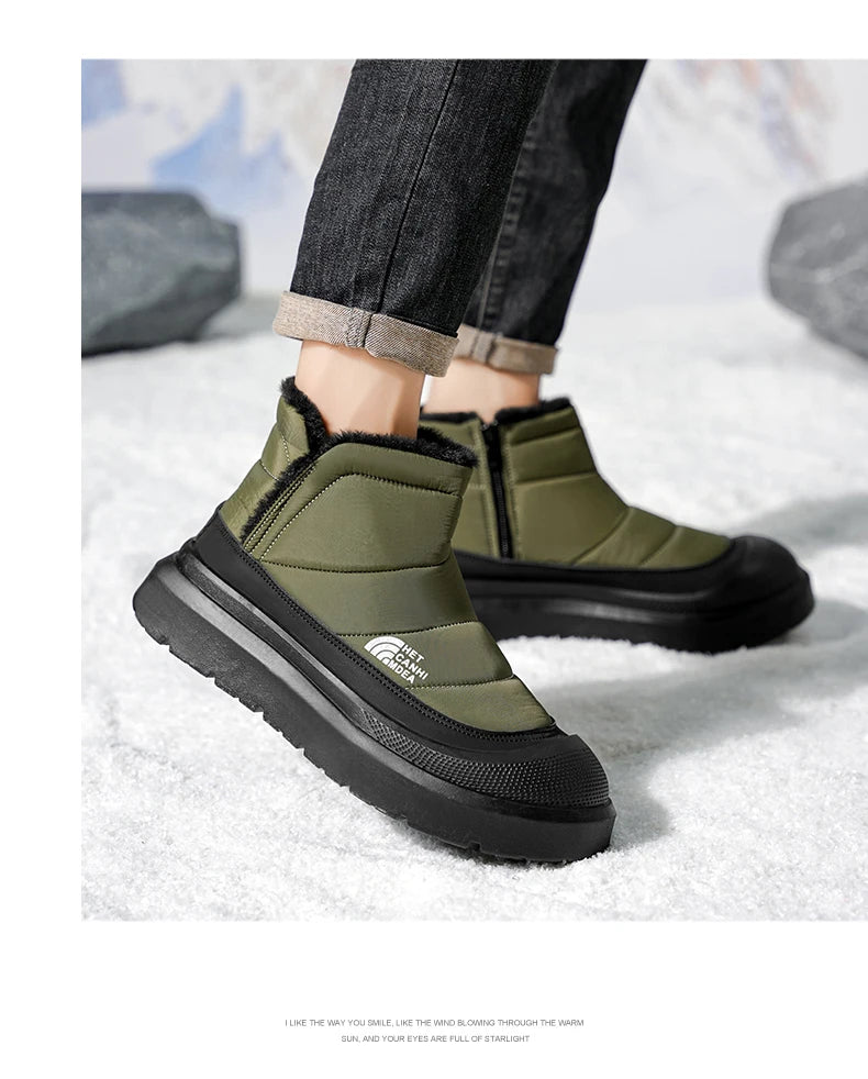 Winter Shoes Men 2026  Fur Warm Comfortable Snow Boots Outdoor Waterproof Down Boots High Top Ankle Boots Platform Shoes Size 44