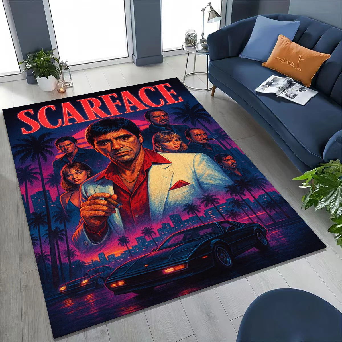 Classic Scarface Tony Montana Movie Art Carpet Rug for Bedroom Living Room Sofa Home Doormat Decor,Large Kids Non-slip Floor Mat
