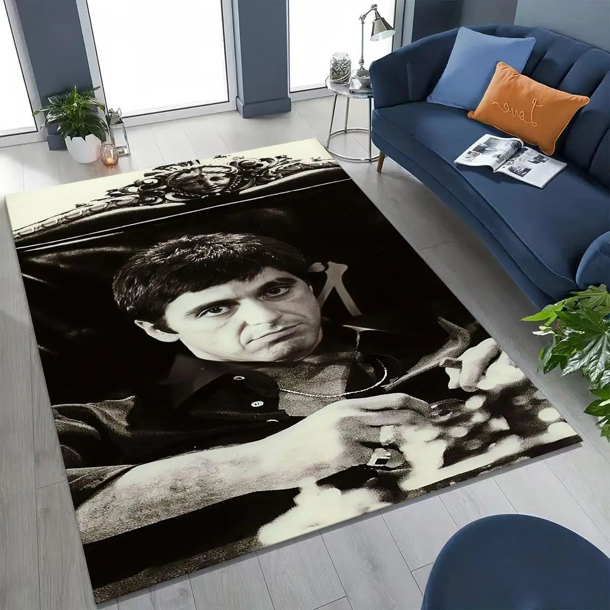 Classic Scarface Tony Montana Movie Art Carpet Rug for Bedroom Living Room Sofa Home Doormat Decor,Large Kids Non-slip Floor Mat