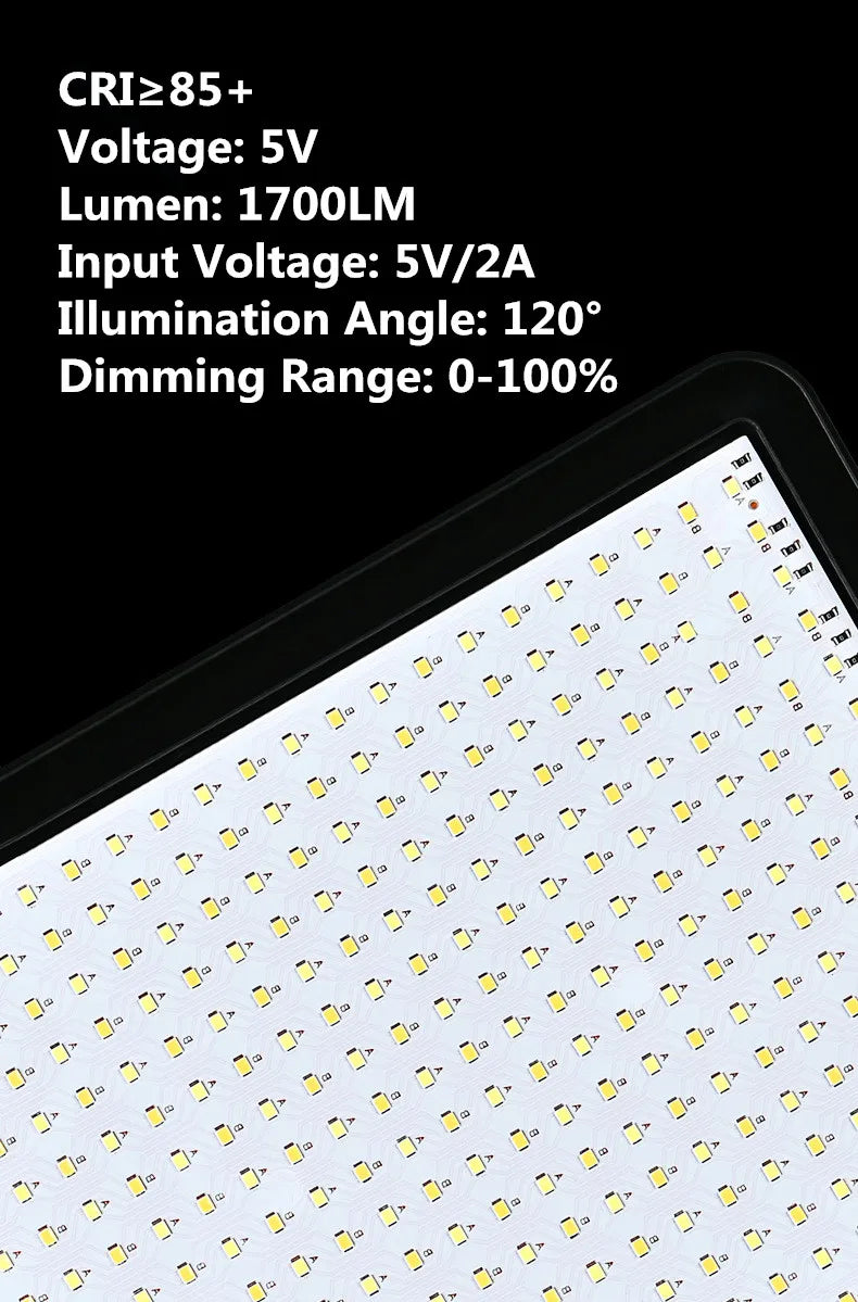 8/12 Inch LED Photography Video Panel Light Photo Studio Lighting Kit For Shoot Live Streaming Youbube With Tripod Stand