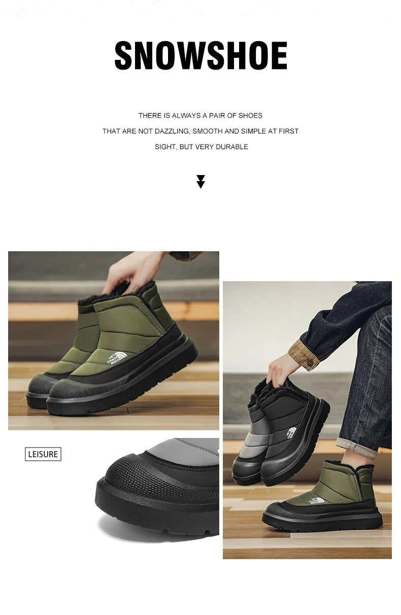 Winter Shoes Men 2026  Fur Warm Comfortable Snow Boots Outdoor Waterproof Down Boots High Top Ankle Boots Platform Shoes Size 44