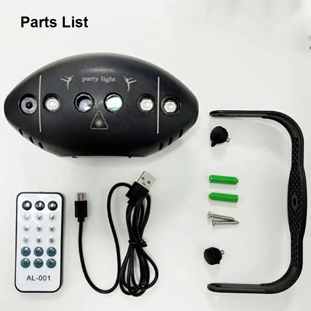 2024 New RGB LED Stage Disco Lights Rotating DJ Ball Strobe Remote Control Sound Magic Dance Car Christmas Gift Party Club Lamps