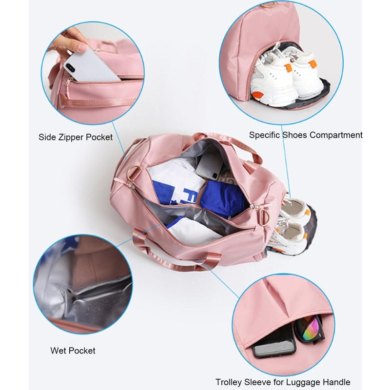Gym Bag for Women with Shoe Compartment Durable Lightweight Yoga Large Handbag