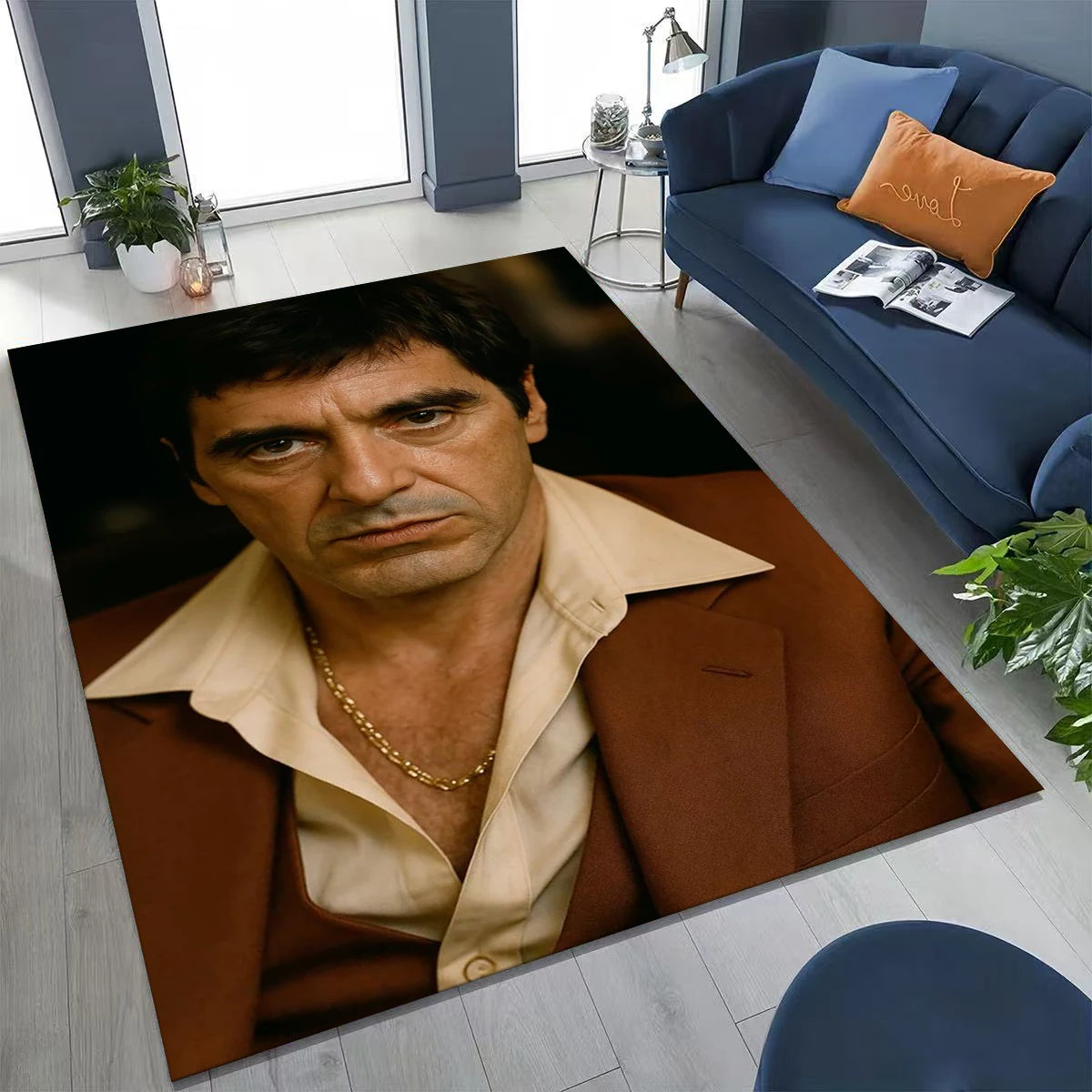 Classic Scarface Tony Montana Movie Art Carpet Rug for Bedroom Living Room Sofa Home Doormat Decor,Large Kids Non-slip Floor Mat