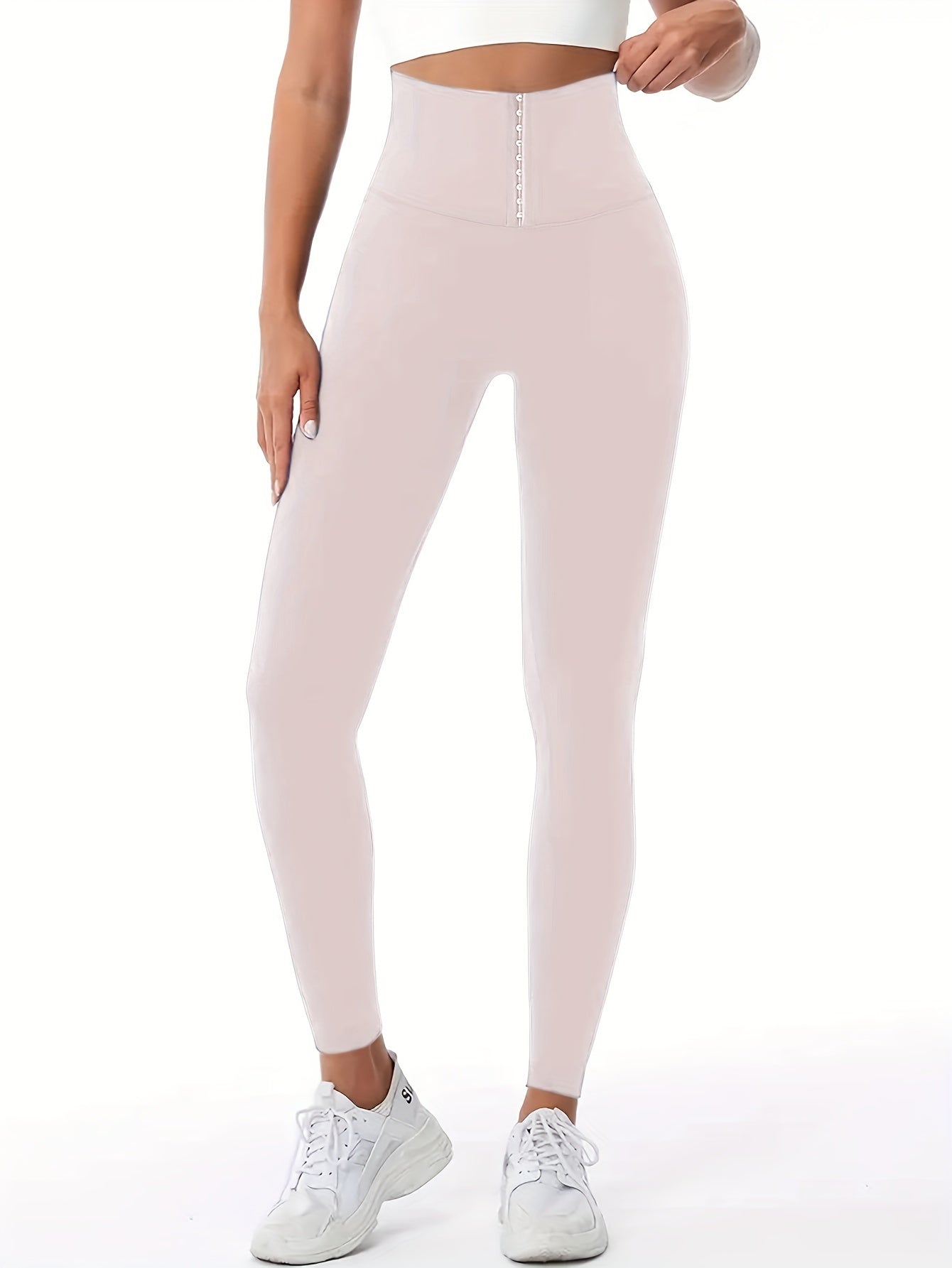 Women'S High-Waist Double-Breasted Tummy Control Leggings - Thickened, Stretchy, Button Closure, Olive Green, Long Length, All-Season Skinny Jeans for Butt Lifting & Belly Smoothing, High Waisted Leggings, Butt Lifting Appare