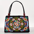 Women's Embroidered Handbag - Double Zipper, Printed Design, Stylish and Spacious