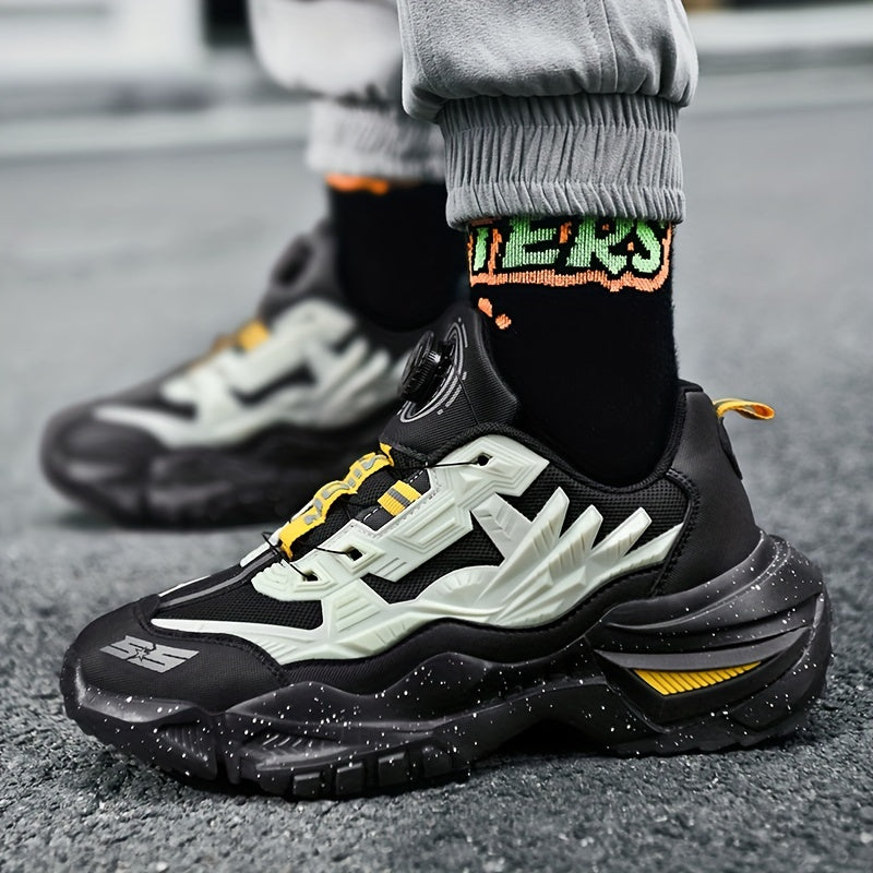 Men'S Breathable Running Shoes - Lightweight Sneakers with Cushioned TPU Sole, Lace-Up Closure, Non-Slip Rubber Outsole - All-Season Gym, Jogging, Gym Footwear, Striped Design, Comfortable Fit, Fitness Enthusiasts